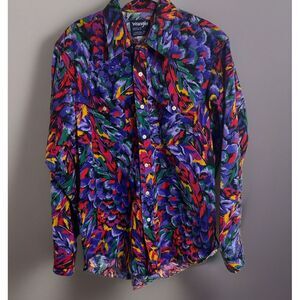 Vintage 90s Wrangler Mens Cowboy Cut Regular Fit Xtra Long Tails Shirt 16 1/2-35